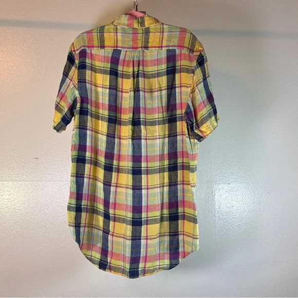 Ralph Lauren Classic Fit Plaid Button Down Short Sleeve Shirt Men’s Medium M - Picture 5 of 6